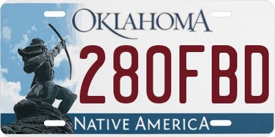 OK license plate 280FBD