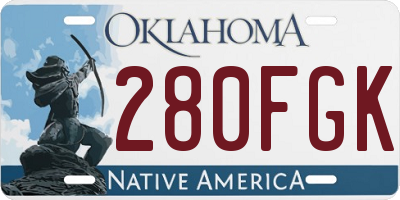 OK license plate 280FGK