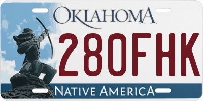 OK license plate 280FHK
