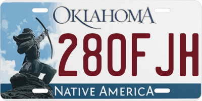 OK license plate 280FJH