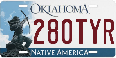 OK license plate 280TYR