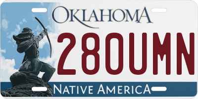 OK license plate 280UMN