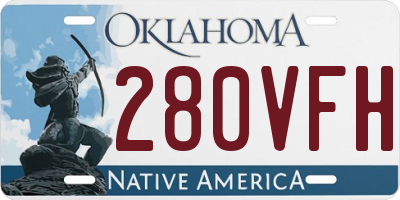 OK license plate 280VFH