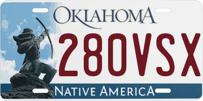 OK license plate 280VSX