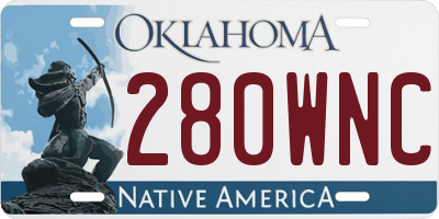 OK license plate 280WNC