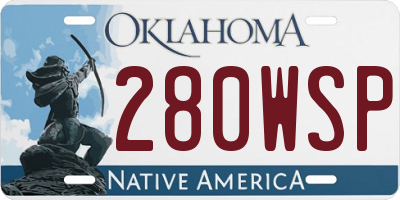 OK license plate 280WSP