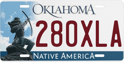 OK license plate 280XLA