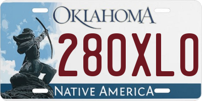 OK license plate 280XLO