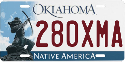 OK license plate 280XMA
