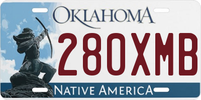 OK license plate 280XMB