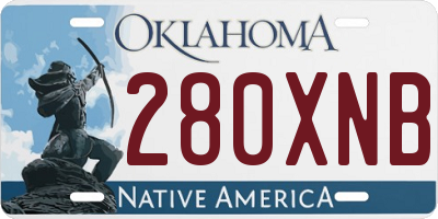 OK license plate 280XNB