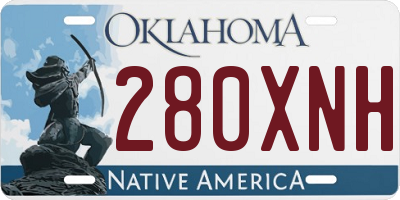 OK license plate 280XNH