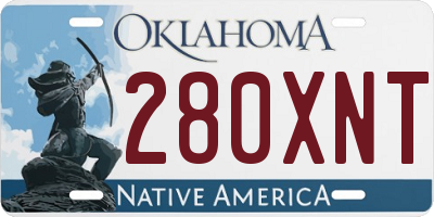 OK license plate 280XNT