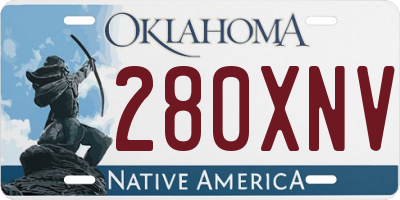 OK license plate 280XNV