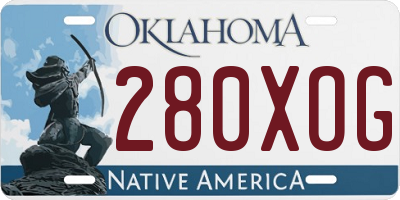 OK license plate 280XOG