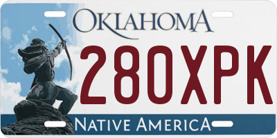 OK license plate 280XPK