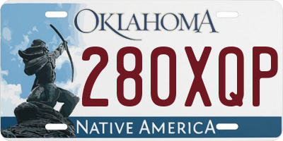 OK license plate 280XQP