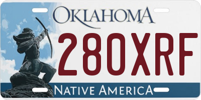 OK license plate 280XRF