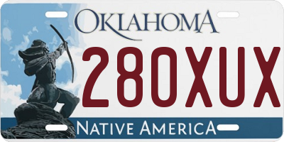 OK license plate 280XUX