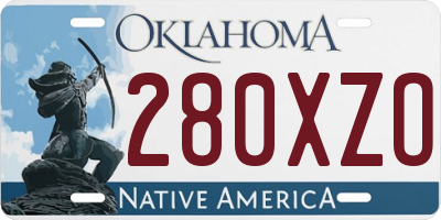 OK license plate 280XZO