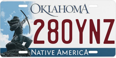 OK license plate 280YNZ