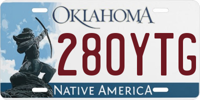OK license plate 280YTG