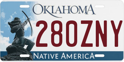 OK license plate 280ZNY