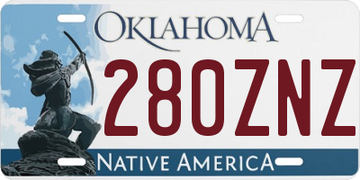 OK license plate 280ZNZ