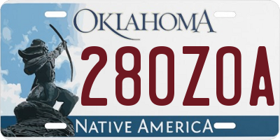 OK license plate 280ZOA