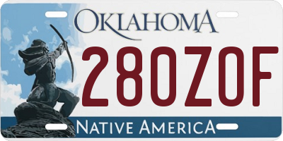 OK license plate 280ZOF