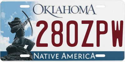 OK license plate 280ZPW
