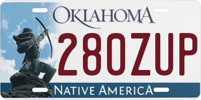 OK license plate 280ZUP