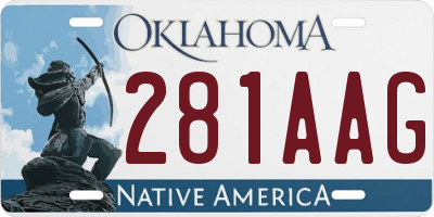 OK license plate 281AAG