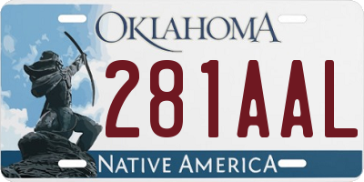 OK license plate 281AAL