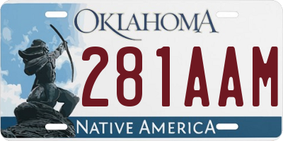 OK license plate 281AAM