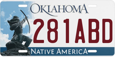 OK license plate 281ABD
