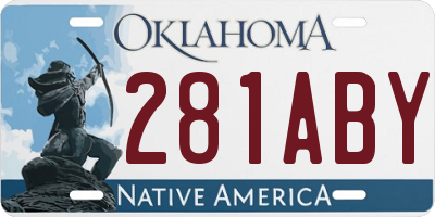 OK license plate 281ABY