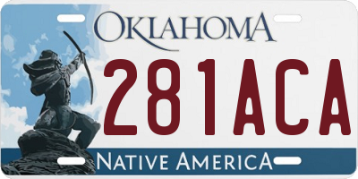 OK license plate 281ACA