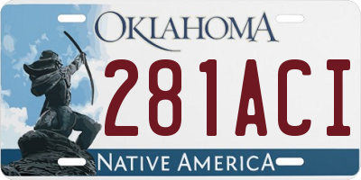 OK license plate 281ACI