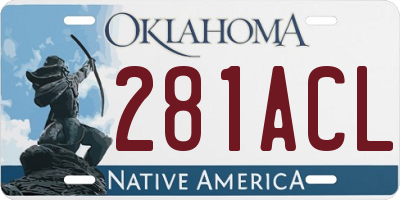 OK license plate 281ACL