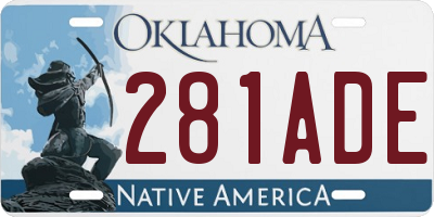 OK license plate 281ADE