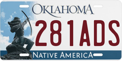 OK license plate 281ADS