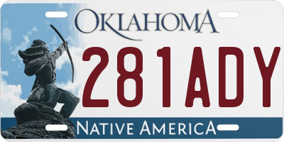 OK license plate 281ADY