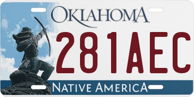 OK license plate 281AEC