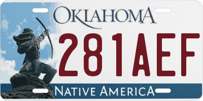 OK license plate 281AEF