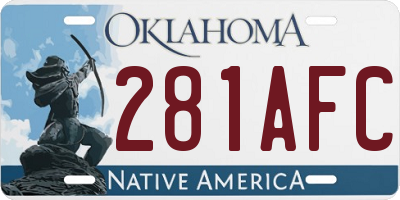 OK license plate 281AFC