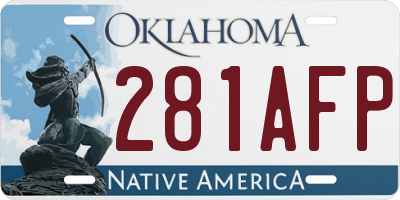OK license plate 281AFP