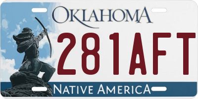 OK license plate 281AFT