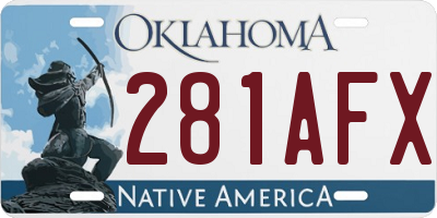 OK license plate 281AFX