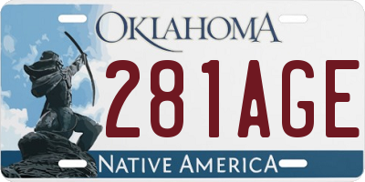 OK license plate 281AGE